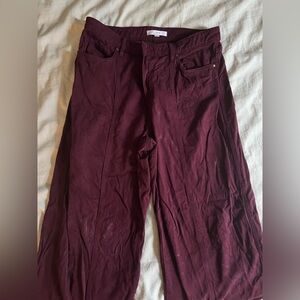 LOFT maroon wide leg pants